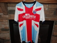 British Soccer Union Jack Jersey Youth Large Red White Blue Challenger Teamwear