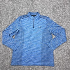Under Armour Threadborne Pullover Mens XL Blue 1/4 Zip Long Sleeve HeatGear Top
