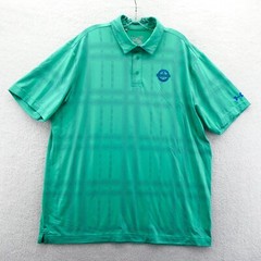 Under Armour Polo Shirt XL Loose Mens Green Short Sleeve Golf Palm Beach PGA