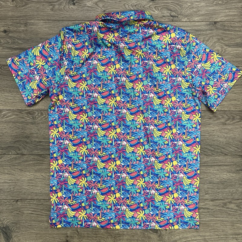 Chubbies Polo Shirt Sz Medium Mens Multicolor Performance 2.0 Tropical Bunch gallery
