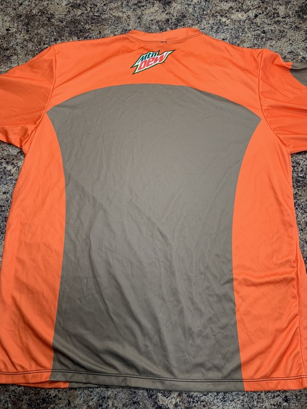 Mountain Dew Shirt Mens Large Orange Long Sleeve Officially Licensed Made in USA gallery