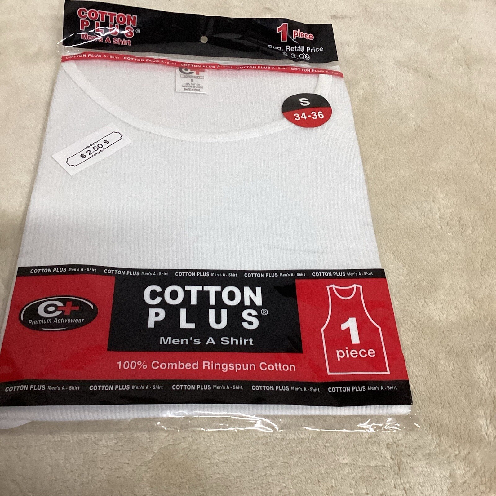 Premium activewear men’s tank top Sz S “34-36”Factory Sealed White Tank Top gallery