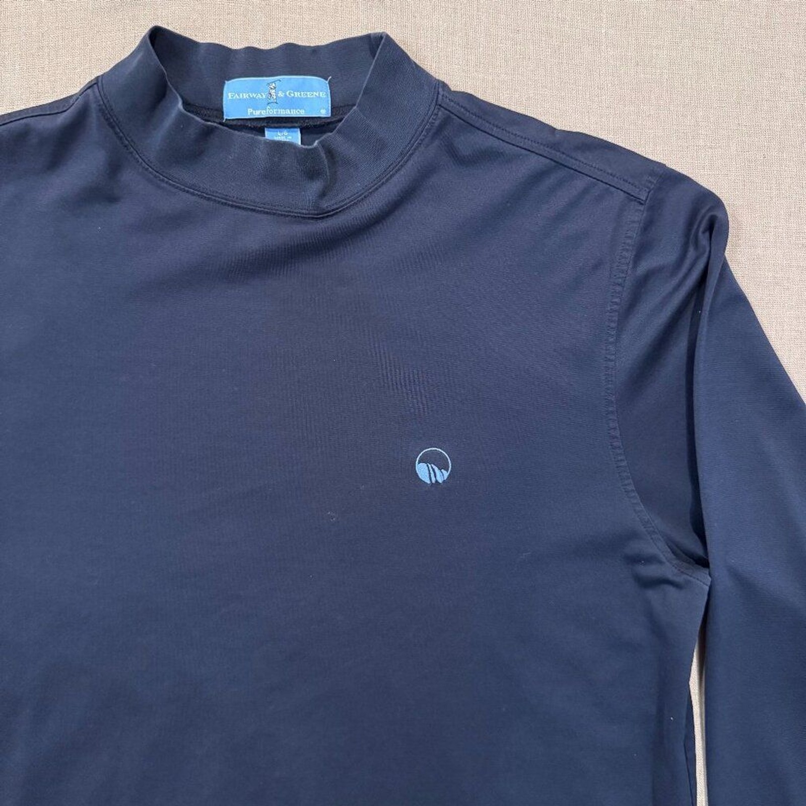 Fairway & Greene Navy Blue Long Sleeve Mock Neck Golf Pullover L Pureformance gallery