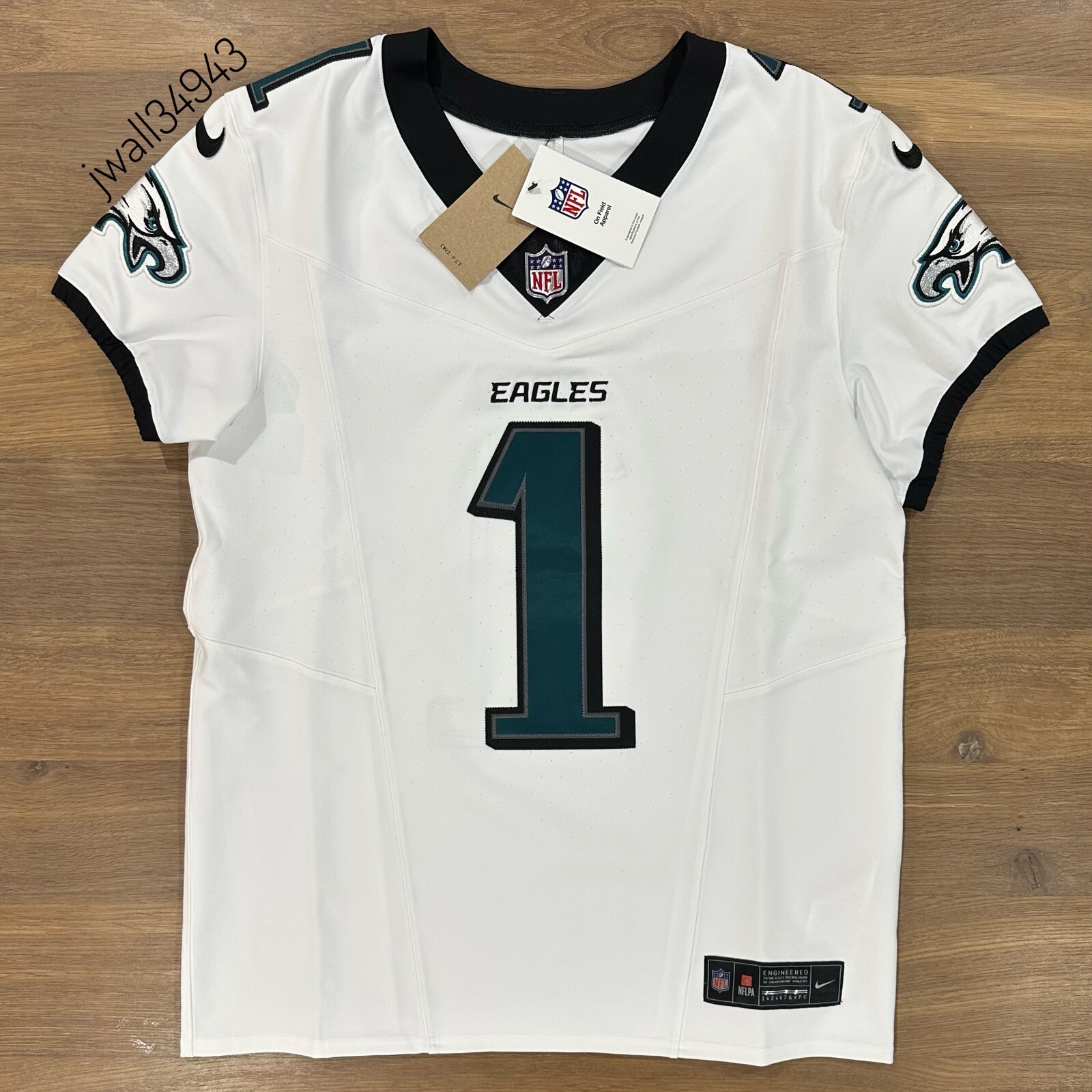 AUTHENTIC Jalen Hurts Philadelphia Eagles Nike Vapor ELITE STITCHED Jersey White gallery