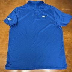 Nike Shirt Mens Extra Large Blue Henley Golf Short Sleeve Button Active Dri Fit
