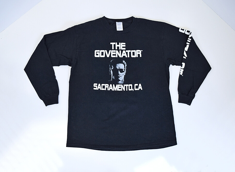 Arnold Schwarzenegger The Govenator Long Sleeve Black Shirt Sz L * Terminator gallery