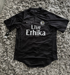 Ethika Men’s M Black Mesh Breathable Short Sleeve Baseball Jersey Logo