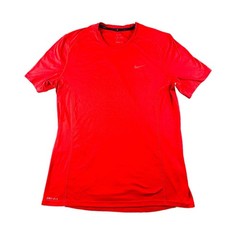 Nike Dri-Fit T-Shirt Shorts Set Men L Red Solid Athletic Running Sporty Gym