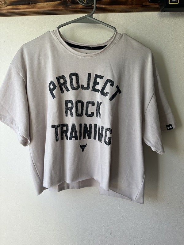 Under Armour Mens L Project Rock Training Cutoff T-Shirt TG Gray 1377441 SS $45 gallery
