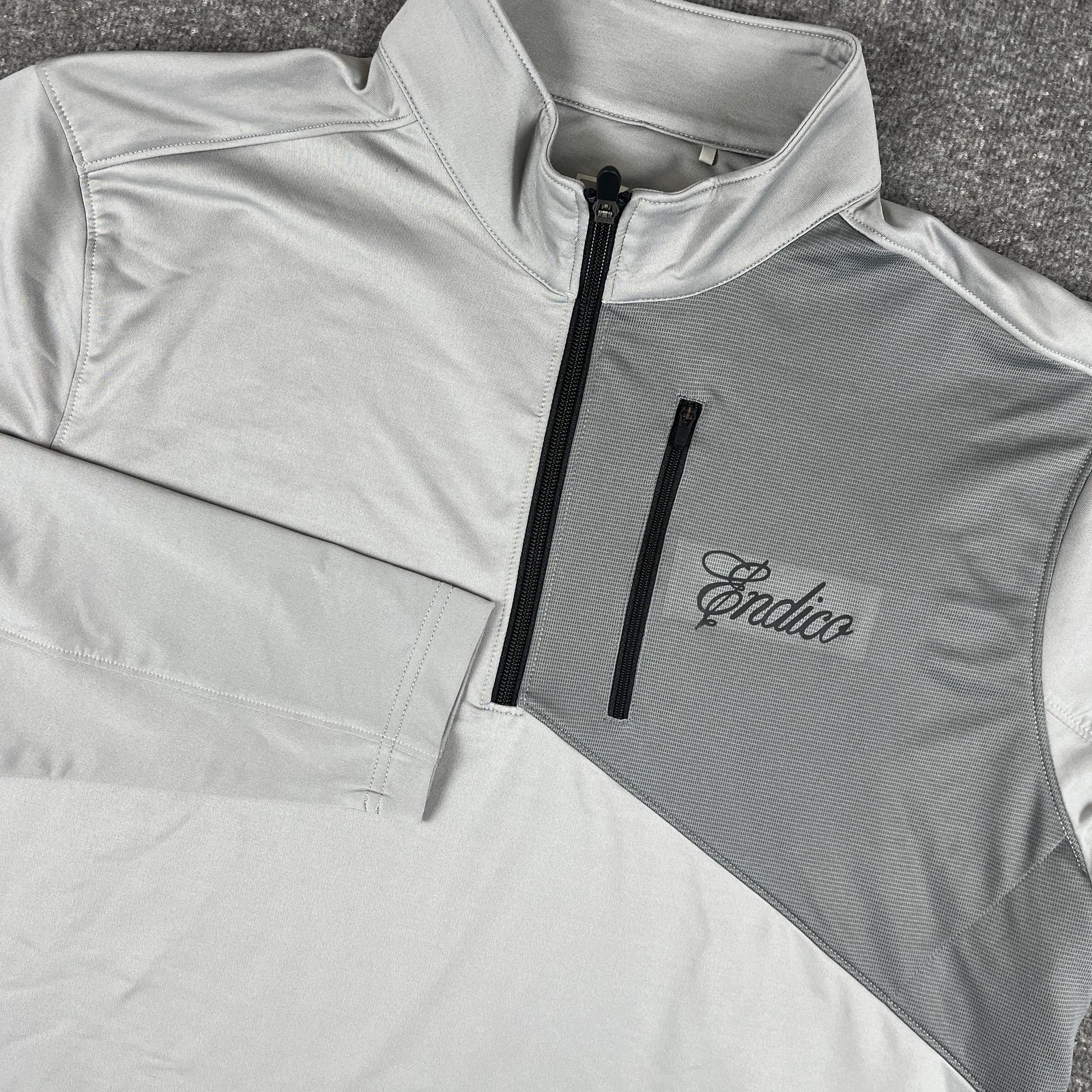 Cutter & Buck Pullover Mens XL Gray CB DryTec Quarter Zip Golf Mock Neck Endico gallery