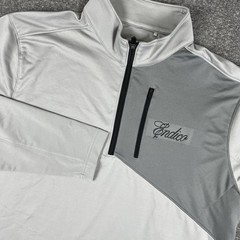Cutter & Buck Pullover Mens XL Gray CB DryTec Quarter Zip Golf Mock Neck Endico