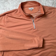 Peter Millar Mens 3XL Peach Quarter Zip Pullover Performance Golf Stretch Lightw