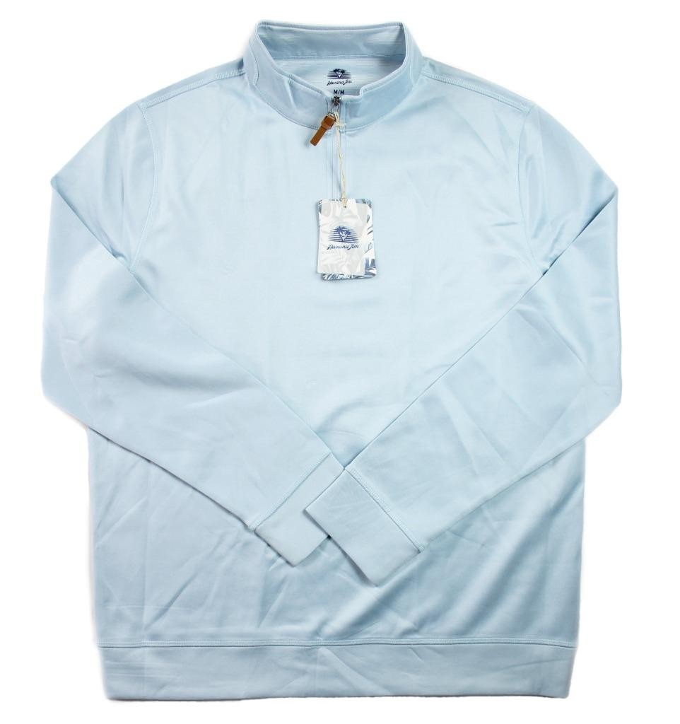 Havana Jim Mens 1/4 Zip Shirt M Pullover Long Sleeve Mock Neck Light Blue $95 gallery