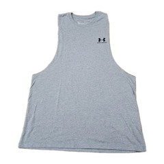Under Armour Men’s UA Sportstyle Left Chest Cut-Off Tank Gray Large