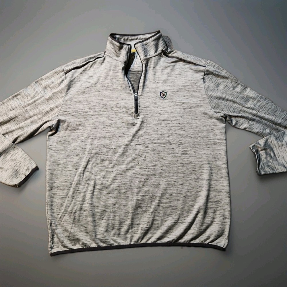 Southern Highlands logo Gray Straight Down 1/4 Zip Active Pullover Mens Large