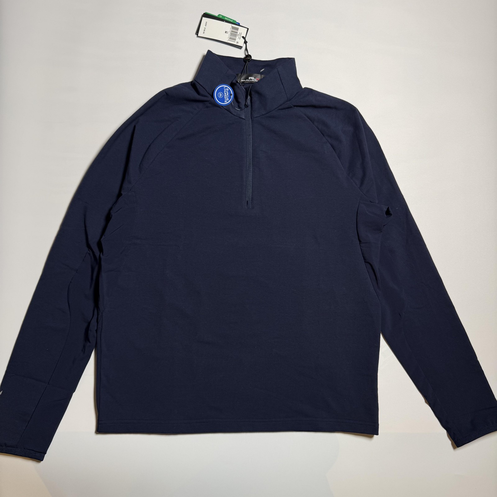 RLX Ralph Lauren Pullover Mens Medium Navy 1/4 Zip Golf Lightweight Shirt New gallery