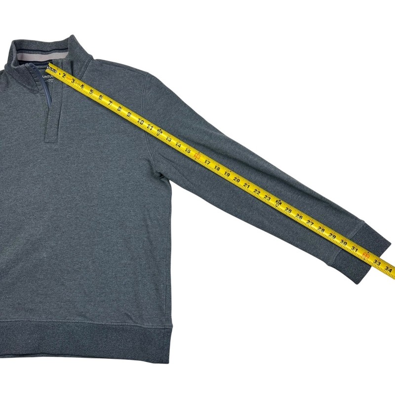 UNTUCKit Men’s 1/4 Zip Mock Neck Performance Pullover Gray • Medium gallery