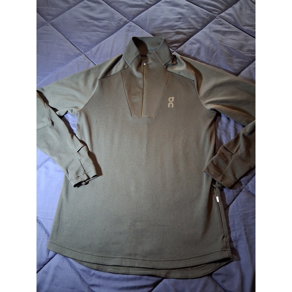 On Running Climate Shirt Mens Medium Quarter Zip Long Sleeve Gray