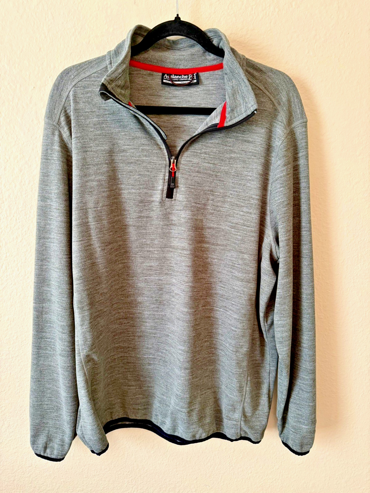 Avalanche Men's Quarter Zip Top Pullover 1/4 Zip Shirt Green Size Large gallery