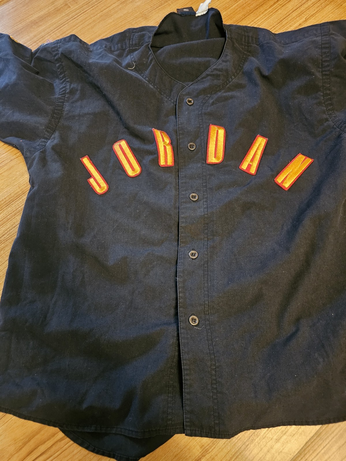 Vintage Air Jordan Button Up Jersey Nike 1990's Baseball Jersey Mens Size 2XL gallery