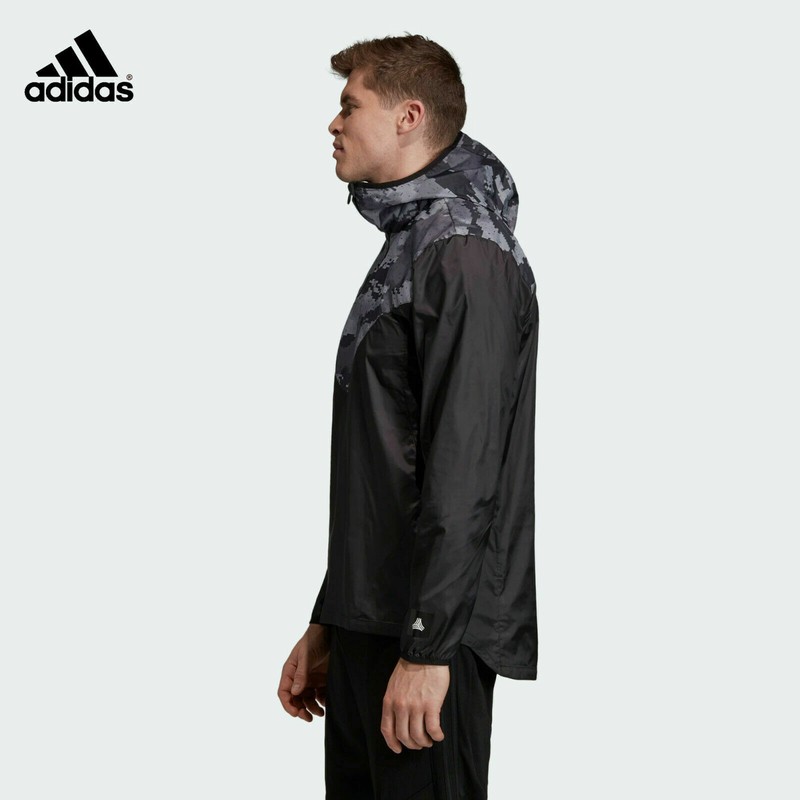 NWT MEN ADIDAS DZ4661 TANGO ADV PISTE WIND BREAKER BLACK /GREY CAMO JACKET $85 gallery