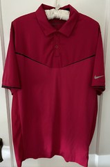Nike Shirt Mens Size Medium Pink Magenta Polo Golf Tour Performance Dri Fit SS