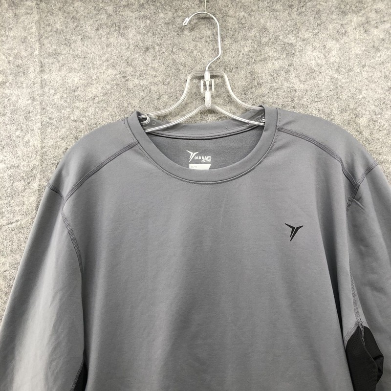 Old Navy Active Long Sleeve Pullover Mens XL Gray Black Ventilated Fleece Lined gallery