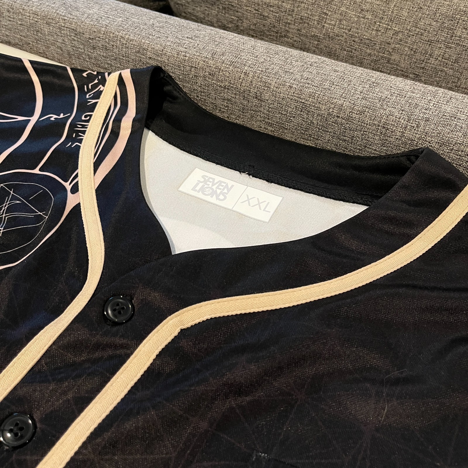 Seven Lions x Ophelia Records Baseball Jersey Mens 2XL EDM Festival Short Sleeve gallery