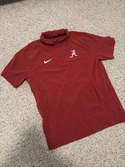 NWT Alabama Crimson Tide Nike coaches 1/4 zip hooded dry fit pullover mens Large