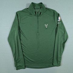 Nike Milwaukee Bucks Pullover 1/4 Zip Mens Large Green NBA Dri-FIT DA8327-323
