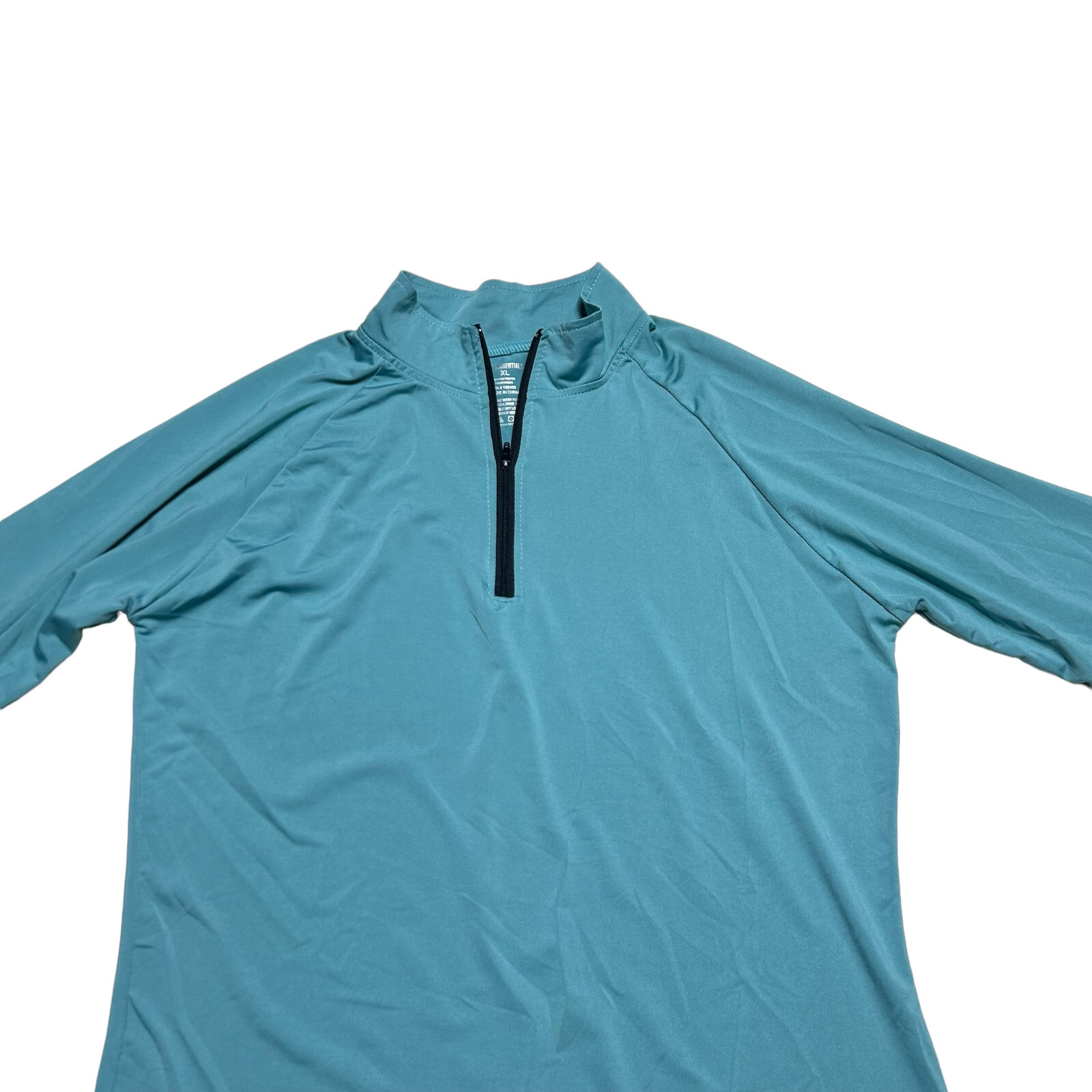 Real Essentials 1/4 Zip Shirt Mens XL Teal Pullover Fishing Outdoor gallery