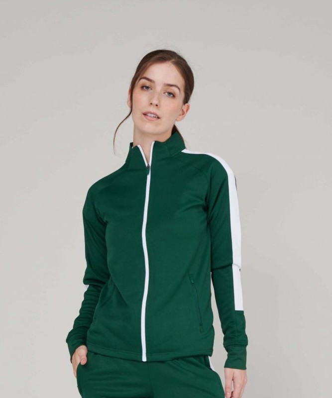Track Jacket Full Zip Up Two Tone Tracksuit Top Sports Activewear Men Women gallery