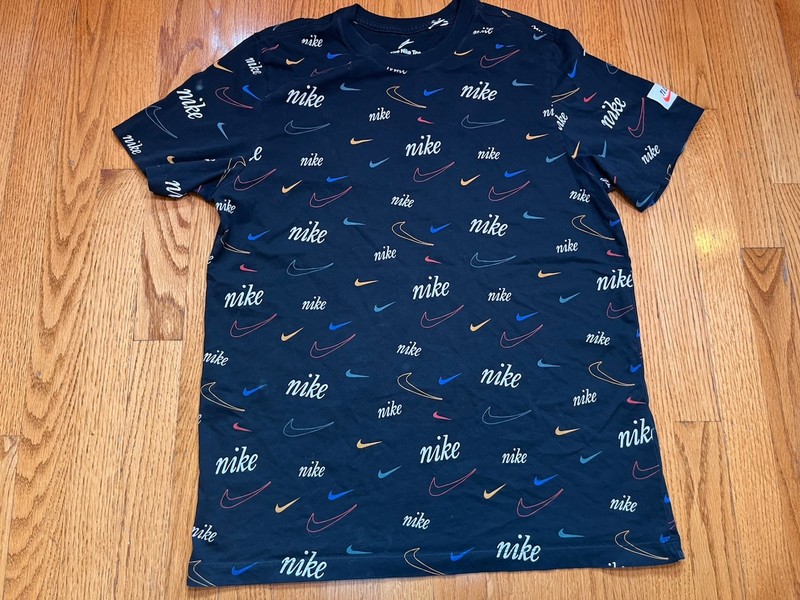 NIKE All Over Print T-SHIRT Black Large AOP DJ1391-010 LG L Tee gallery