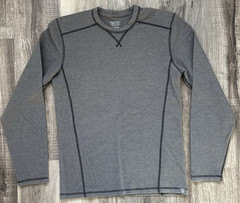 Mountain Hardware Mens Small Gray Waffle Knit Thermal Shirt Work Outdoor