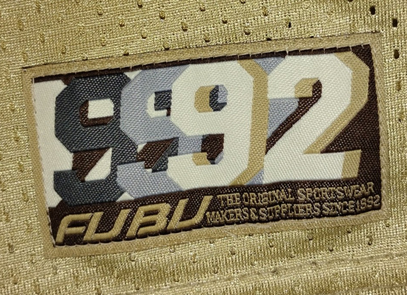Vintage 90s Y2K FUBU Sport Football Jersey XXXL Brown Cream Streetwear Hip Hop gallery