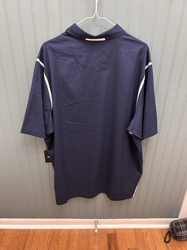 Nike Dri-fit Men's Polo Shirt Blue with White Stripes Short Sleeve XL gallery
