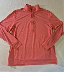 Matte Grey Golf Pullover 1/2 Zip Mens Size Large Long Sleeve Heather Red