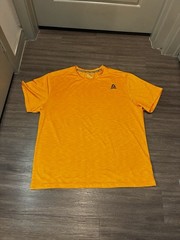 Reebok Men’s Stride Performance Tee Shirt Orange Heather Size 3XL