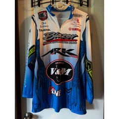 Mens Blazer Boats Fishing Jersey Long Sleeve Blue White Chris Williams
