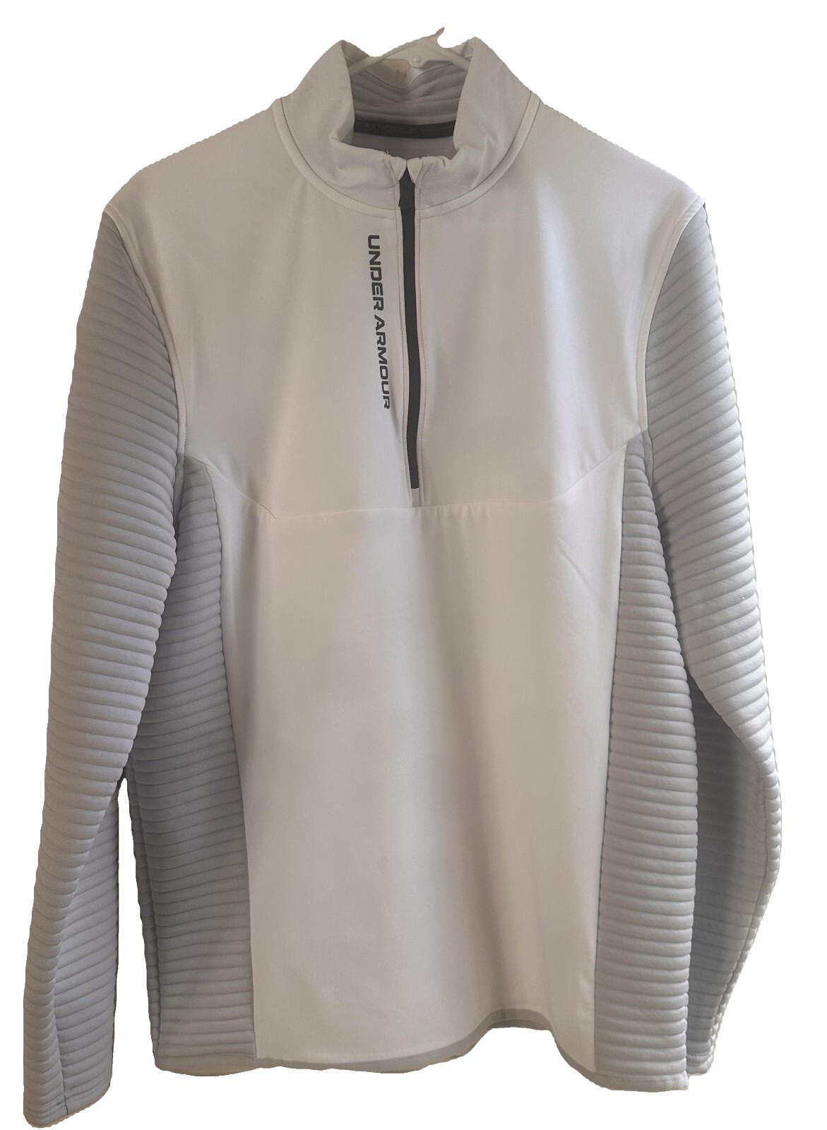 Under Armour Pullover Men's Medium Half Zip Golf Performance White/ Light Gray gallery