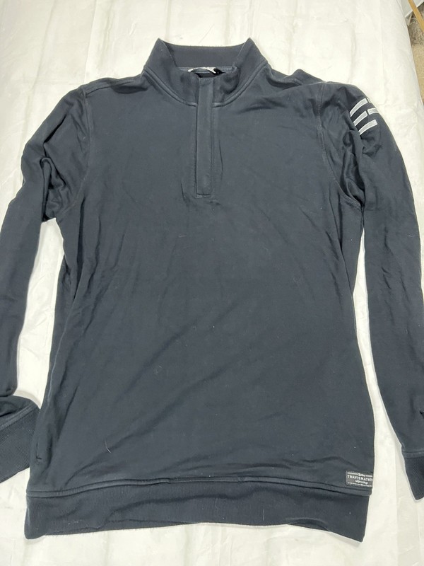 Preowned Black Long Sleeve Travis Mathew Newport 1/4 Zipper ER Logo Pullover gallery