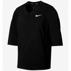 $85 NEW Mens NIKE BSBL Baseball Pullover Jacket Windbreaker Short Sleeve L BLACK