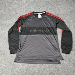 Adidas Originals Shirt Mens Large Gray Long Sleeve Padded Soccer Jersey Top