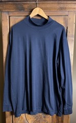LANDS’ END Mens XXL 50-52 Blue 100% Cotton Body Long Sleeved Turtleneck Shirt