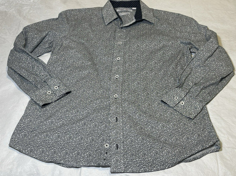 Nick Graham Everywhere Stretch Modern Fit Men L Dress Shirt Flip Cuff Paisley gallery