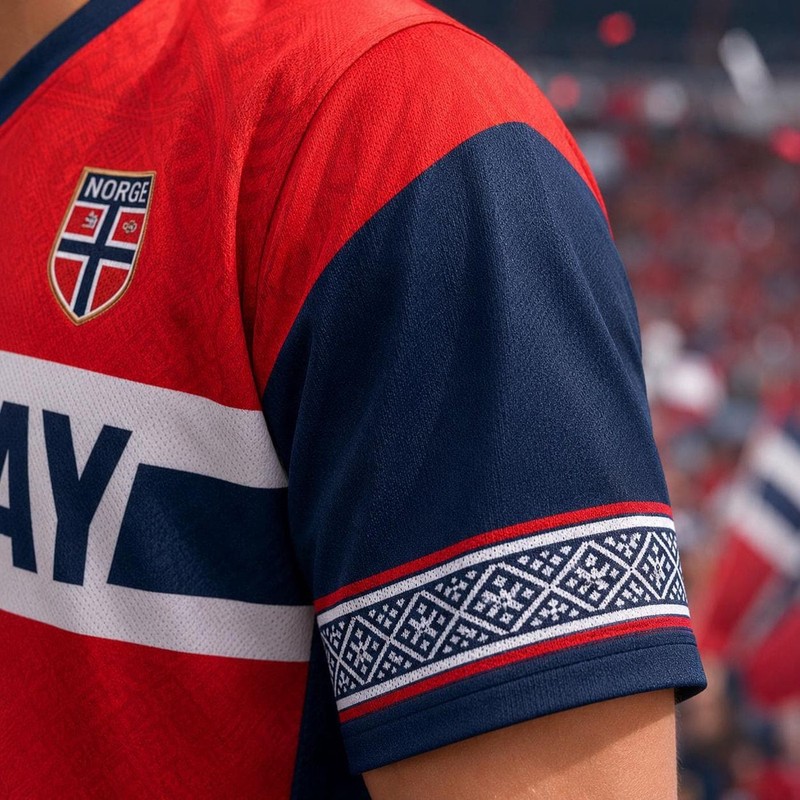 Norway Soccer Jersey, Custom Football Shirt, Red Nordic Flag Jersey, Game Day gallery