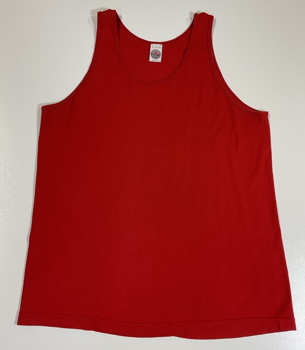 Vintage Munsingwear Tank Top Sz L Made In USA Beach Cotton 90s gallery