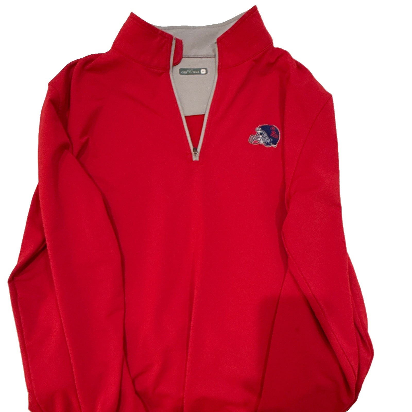 Cutter & Buck Men's Red 1/4 Zip Mock Neck Long Sleeve Polyester Pullover M gallery