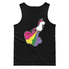 🔥 Cute Chubby Unicorn Rainbow Men’s Tank top Flying myth fantasy Pet colorful