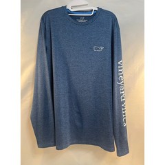 Vineyard Vines Performance Long Sleeve Shirt Men’s Blue Whale Logo Size L